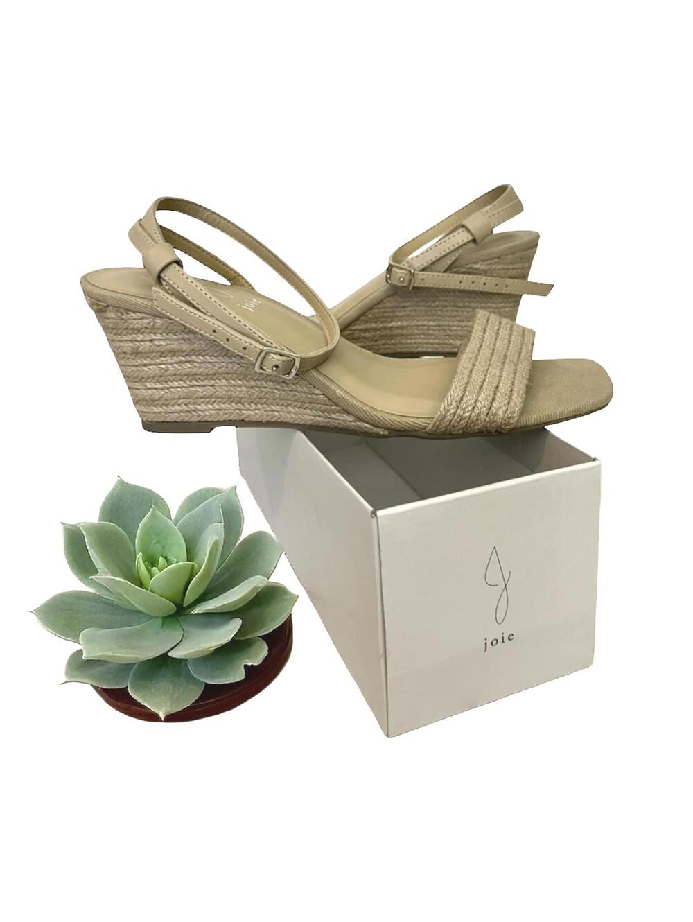 Joie Women's 8.5 Square Toe Wedge Block Heel Sandals
